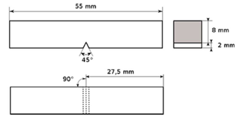 シャルピー衝撃試験片図2